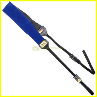 Tracolla universale Vero Pellini blu in neoprene per fotocamere. Camera strap.