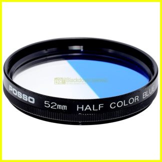 52mm Filtro di bicolore Posso, innesto a vite M52. Half Color blue lens filter