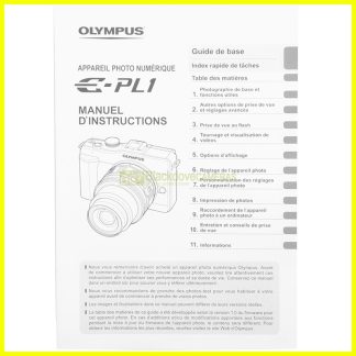 Olympus E‑PL1 Manuel d’Instructions. Mode d’Emploi Français. Guide d’Utilisation