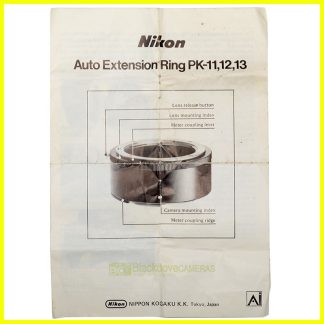 Manuale per Nikon Auto Extension Ring PK-11,12,13. Instruction english.