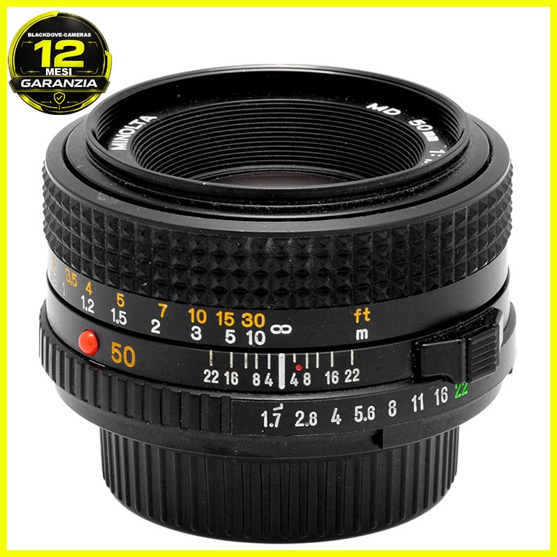 Minolta MD 50mm. f1,7 obiettivo per fotocamere reflex a pellicola MD MC e SR. 1 Minolta MD 50mm. f1,7 obiettivo per fotocamere reflex a pellicola MD MC e SR.