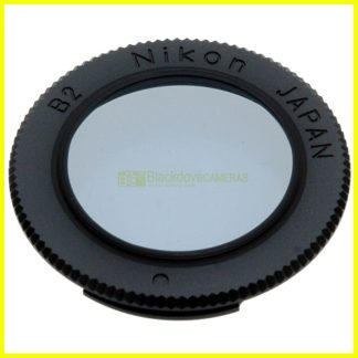 Filtro Nikon B2 Azzurro, innesto a baionetta B39 per montaggio posteriore.