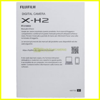 Manuale per fotocamere Fuji Fujifilm X-H2. Libretto istruzioni Italiano.