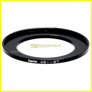 Adattatore step up 49/67mm Hama per filtri M67 su obiettivi diametro 49. Adapter