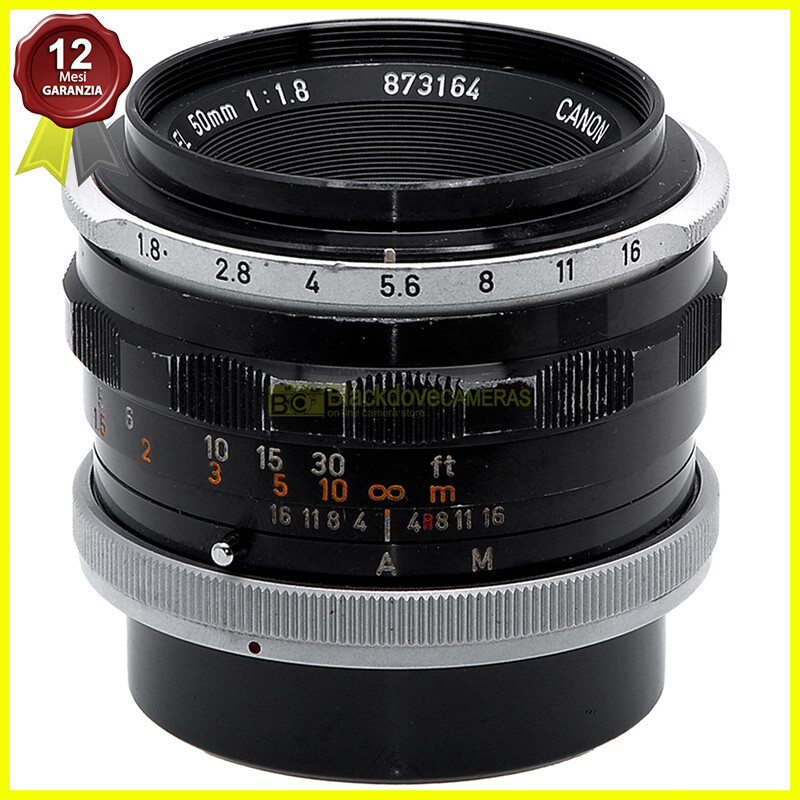 Canon 50mm FL f/1.8 Obiettivo manual focus compatibile FL e FD, vintage 1 Canon 50mm FL f/1.8 Obiettivo manual focus compatibile FL e FD, vintage