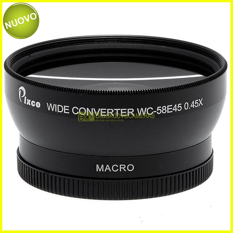 Obiettivo Grandangolare 52mm 0.45X - Lente Di Conversione Per Canon, Nikon, Sony