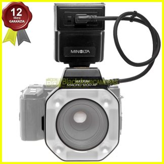 Minolta flash anulare macro 1200AF con control Unit per fotocamere. Luce Closeup