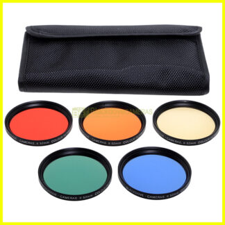 52mm. kit 5 filtri colorati Blackdove-cameras. Rosso Arancione Giallo Verde Blu.