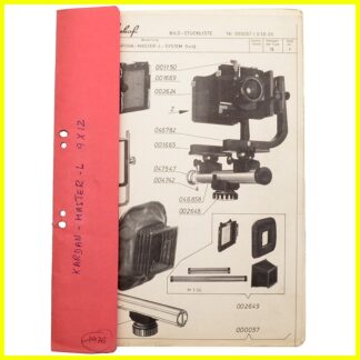 Linhof KARDAN-MASTER L 9×12" BILD-STÜCKLISTE Deutsch - Lista componenti