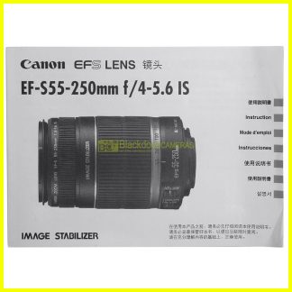 Manuale per Obiettivi Canon EF-S 55/250mm f4-5,6 IS Istruzioni English FR DE