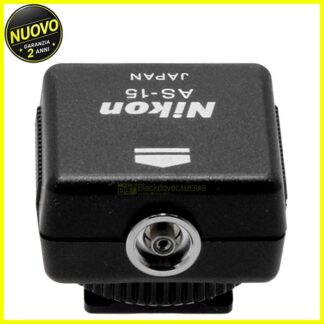 Nikon AS-15 Adattatore Flash Hot Shoe a PC Sync Terminal Originale Nuovo