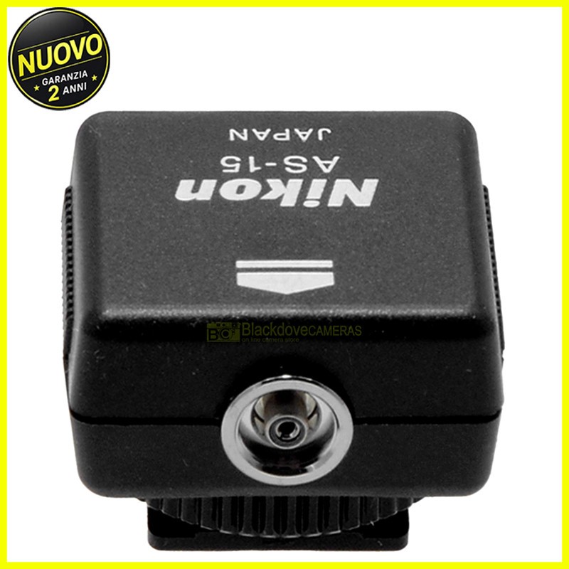 Nikon AS-15 Adattatore Flash Hot Shoe a PC Sync Terminal Originale Nuovo 1 Nikon AS-15 Adattatore Flash Hot Shoe a PC Sync Terminal Originale Nuovo
